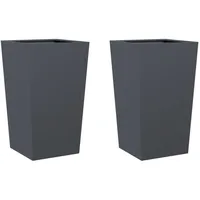 VidaXL Pflanzkübel 2 Stk. Anthrazit 45x45x75 cm Stahl
