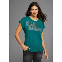 KangaROOS Kurzarmshirt mit Placement-Print Gr. 32/34, petrol, , 95059341-32