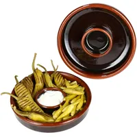 Mambocat 2x Juego Tapas Schale Ø17,8cm Olivenschale Ton-Cazuela mit