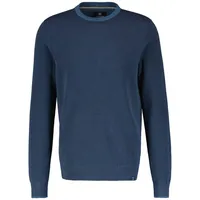 Lerros Strickpullover mit gerippten Abschlüssen, Blau, XXXL