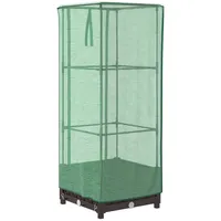 VidaXL Hochbeet mit Gewächshaus-Aufsatz Rattan-Optik 40x40x123 cm