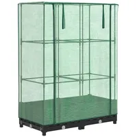 VidaXL Hochbeet mit Gewächshaus-Aufsatz Rattan-Optik 80x40x123 cm