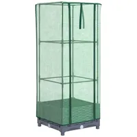 VidaXL Hochbeet mit Gewächshaus-Aufsatz Rattan-Optik 40x40x123 cm