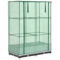 VidaXL Hochbeet mit Gewächshaus-Aufsatz Rattan-Optik 80x40x123 cm