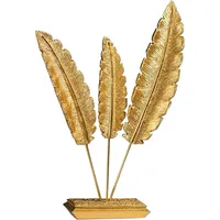 Bamyum 3er-Set Feder Skulptur Modern Deko Aesthetic Gold Feder