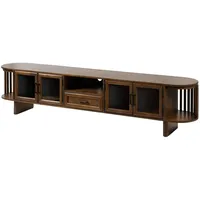 Massivmoebel24 Lowboard (Akazie 220x40x50 natur lackiert MADRID #80) beige