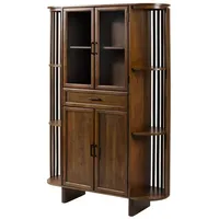 MASSIVMOEBEL24.DE Vitrine Akazie 120x40x178 natur lackiert MADRID #50 -