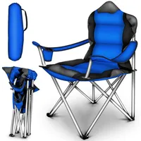 TRESKO Campingstuhl CPS-002, blau, bis 150 kg, mit Getränkehalter,