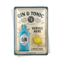 Nostalgic-Art Retro Blechpostkarte, 10 x 14 cm, Gin &
