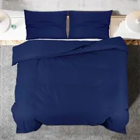 VidaXL Bettwäsche-Set Marineblau 140x200 cm Leichte Mikrofaser