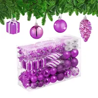Relaxdays Weihnachtskugeln 72er Set, glitzernde, Matte & glänzende Baumkugeln,