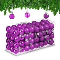 Relaxdays Weihnachtskugeln im 96er Set, glitzernde, matte & glänzende