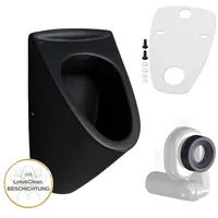 HGMBAD Urinal Onyx schwarz matt Zulauf von hinten mit