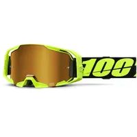 100% Armatic Crossbrille verspiegelt - Neon-Gelb/Schwarz Gold-Verspiegelt