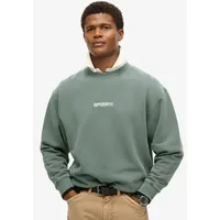 Superdry Micro Logo Graphic Loose Sweatshirt Stormy Weather Blue