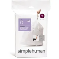 Simplehuman Code T maßgeschneiderte Müllbeutel, Packung mit 20, weiß
