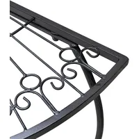 Lex Beistelltisch halbrund Antik schwarz, Wandtisch, Metalltisch, Gartentisch