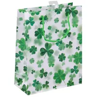 IDENA Geschenktüte Glücksklee grün 18,0 x 23,0 cm