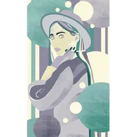 KOMAR Fototapete Woman Hat Color - Größe 150 x