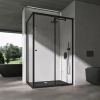 Doporro Duschkabine Schiebetür Duschabtrennung 100x120cm Eckeinstieg Klarglas Eckdusche ESG