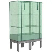 VidaXL Hochbeet mit Gewächshaus-Aufsatz Rattan-Optik 80x40x140 cm