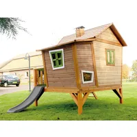 Axi Spielhaus Emma Braun/Grün mit Rutsche Grau 349 cm