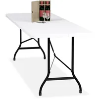 Relaxdays Gartentisch, klappbar, HBT: 75 x 220 x 68