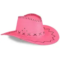 Relaxdays Cowboyhut pink/schwarz One Size