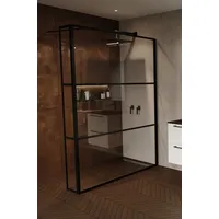 Riho Grid GB430 Walk-in-Dusche für Duschfläche 120cm - schwarz