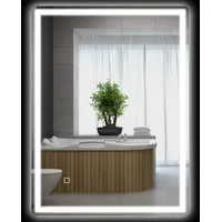 Homcom Badspiegel Dimmbar Badezimmerspiegel, Lichtspiegel mit Touchschalter, Memory-Funktion, beschlagfreier
