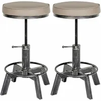 CLP 2er Set Sitzhocker Destin mit Kunstlederbezug I Hocker