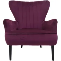 Mendler Lounge-Sessel HWC-K37, Cocktailsessel Polstersessel Sessel, Samt (280g/m2) bordeaux