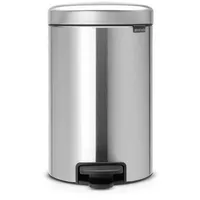 Brabantia Abfalleimer NEW Icon, Silber, Kunststoff, 12 L, 25.1x41.1x33.8