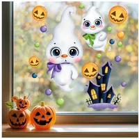 Sunnywall Fensterbild Fensterdeko Halloween Fensteraufkleber statisch selbstklebend beidseitiger Druck