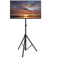 Goplus Faltbarer TV Ständer aus Metall, höhenverstellbarer Bodenständer mit