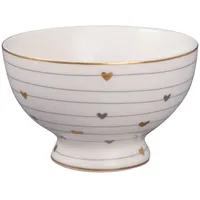 GREENGATE Schale Grace Weiß HERZEN Grau und Gold 180