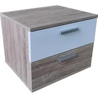 Hti-Living HTI-Living, Nachttisch, Nachtschrank 2er Set Sonoma Weiss (45