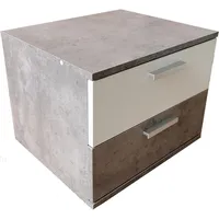 Hti-Living HTI-Living, Nachttisch, Nachtschrank 2er Set Beton Weiss Nina
