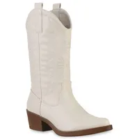 VAN HILL Damen Cowboystiefel in Beige