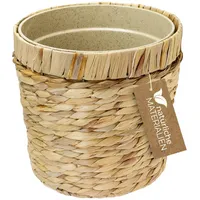 HMF Innovativer Blumentopf geflochten aus Wasserhyazinthe, mit Pflanztopf aus