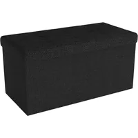 Intirilife Faltbare Sitzbank 76x38x38 cm in PIANO SCHWARZ -