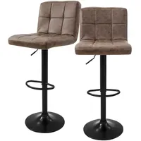 ML-Design Barhocker Set, Bezug aus Kunstleder, Braun, Gepolsterter Barstuhl