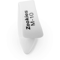 Jim Dunlop Plektrum Daumen, Zookies M10, Weiß, 12 Stück,