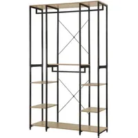 Woltu Garderobenständer Offen Eiche Schwarz