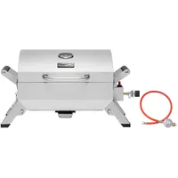 Royal Gourmet Edelstahl Tragbarer Gasgrill, Compact Tischgrill mit Zwei