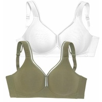 PETITE FLEUR T-Shirt-BH Damen khaki+weiß Gr.100B