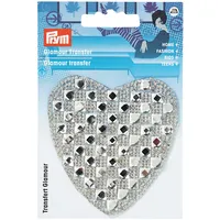Prym 926632 Applikation Glamourtransfer Herz Silber