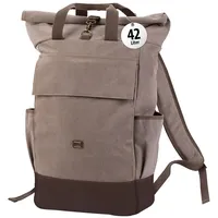 Xcase Großer Rolltop-Canvas-Rucksack 42 l Beige