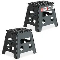 Relaxdays Klapphocker faltbar, 2er Set, Camping Hocker, Badhocker, bis