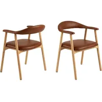 VCM ebuy24 Esszimmerstuhl mit Armlehne PU Kunstleder Braun